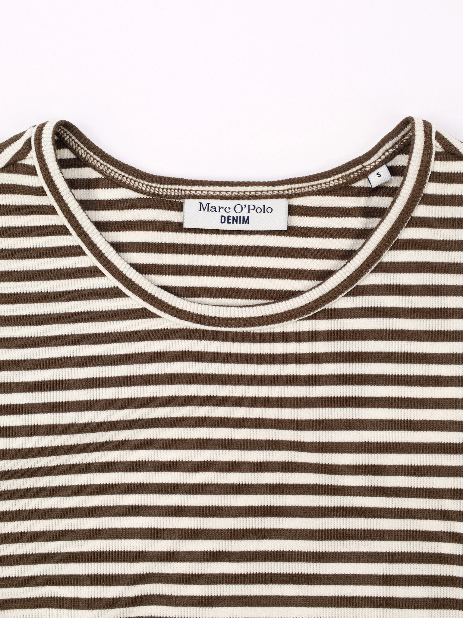 Футболка в коричневую полоску из смесового хлопка